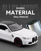 Scale 1:32 M4 X3M Toy Car Model Pull Back Music Light Doors Opened Miniature Vehicle Metal Diecast Models Kids Educational Gifts