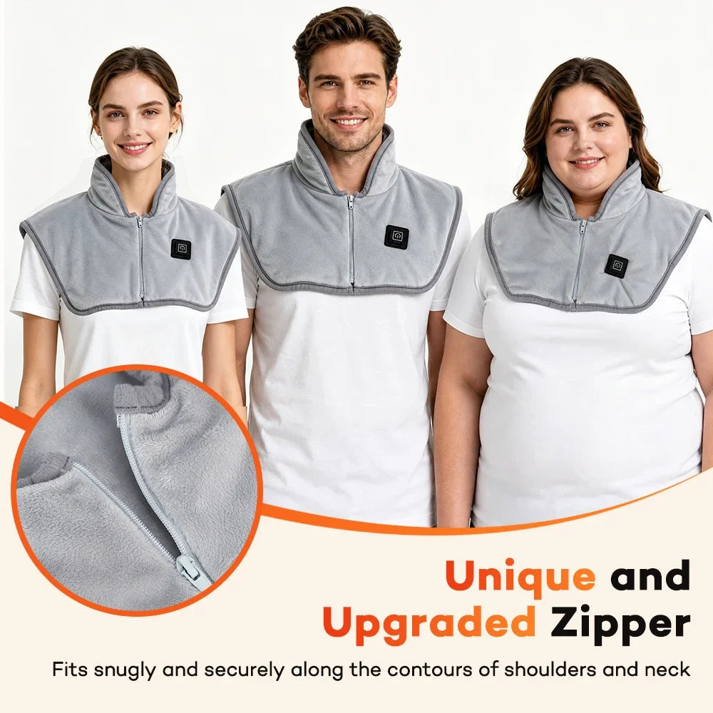 Electric Heating Shoulder Neck Pad USB Heated Back Wrap 3 Heat Level Soft Hot Compress Back Shawl Neck Shoulder Fast Heated Pad