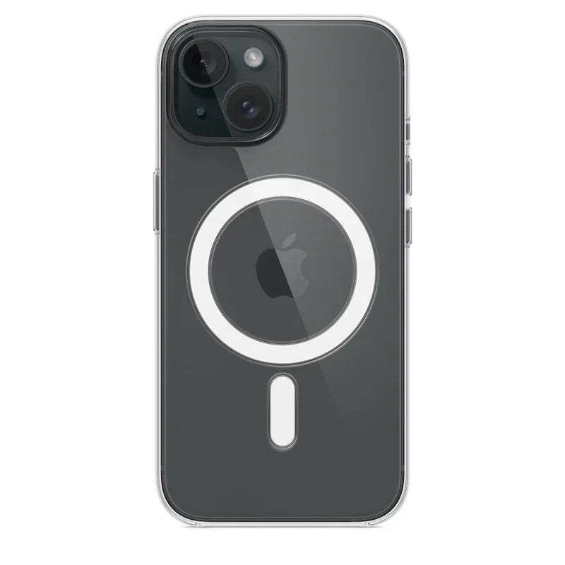 Original Magnetic Clear Case for iPhone 18 17 16 15 14 13 12 11 Pro Max 12 13 mini Funda for Magsafe Silicone Transparent Cover