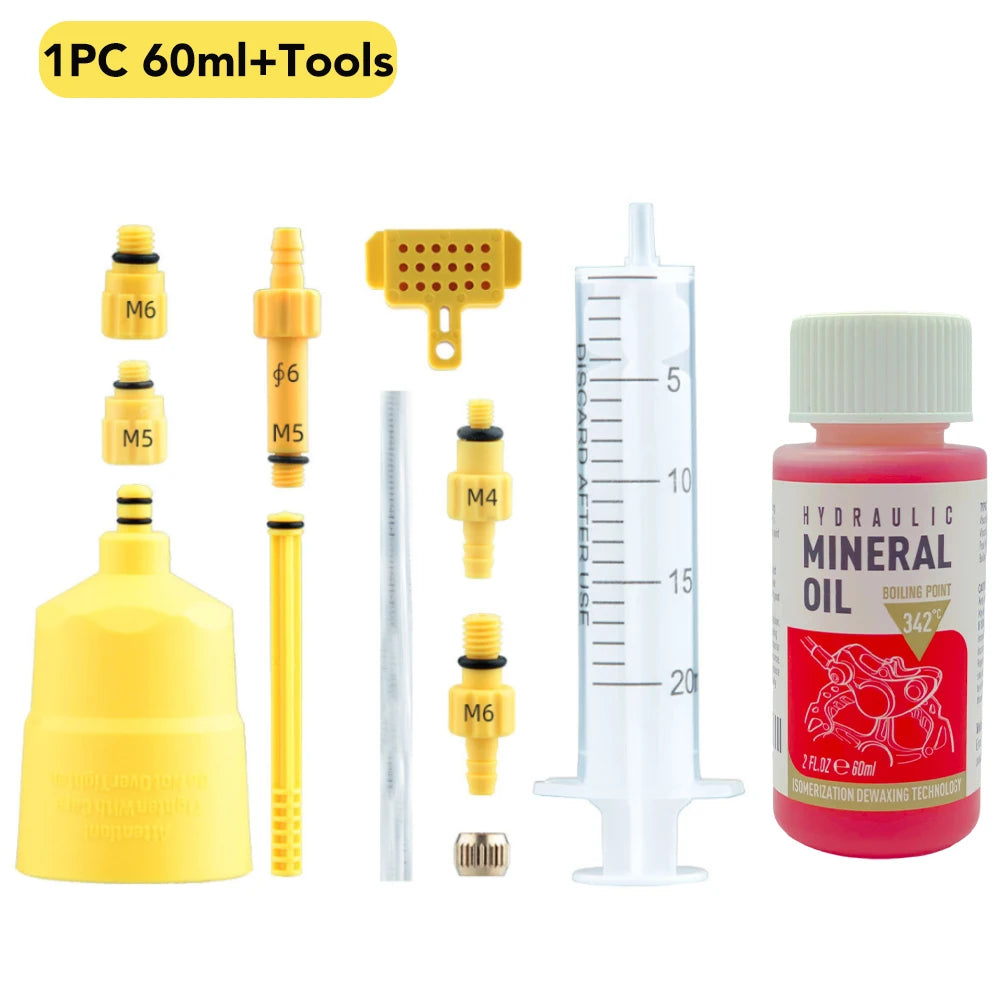 Bicycle Brake Mineral Oil 60ML Bike Hydraulic Disc Brake Oil Bleed Kit For SHIMANO TEKTRO SRAM NUTT Series Brake Repair Tools