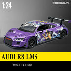 1:24 BMW M4 GT3 Alloy Sports Car Model Diecast Metal Toy Car Vehicles Model Simulation Sound and Light Collection Childrens Gift