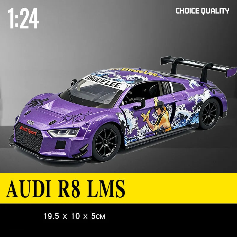 1:24 BMW M4 GT3 Alloy Sports Car Model Diecast Metal Toy Car Vehicles Model Simulation Sound and Light Collection Childrens Gift