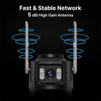 4K 8MP HD Wifi PTZ Camera Outdoor 4MP Dual Lens Dual Screen AI Auto Tracking IP Camera CCTV Audio Video Surveillance P2P iCSee