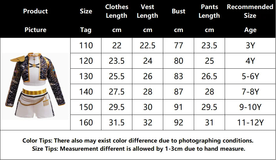 Kids Korean Singer Dance Costume Set Halloween Carnival Cosplay Outfit Girls Stage Performance Role Play Clothes
