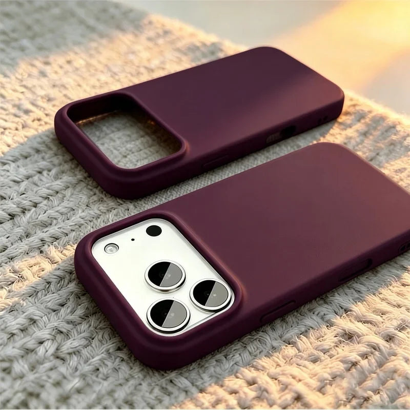 Official Original Liquid Silicone Phone Case for iPhone 18 Pro Max 17 16 15 11 12 14 13 18 Pro Max Shockproof Flannel Full Cover