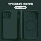 Luxury For Magsafe Wireless Charge Case For Apple iPhone 15 14 13 11 16 17 Pro Max 17 Air Plus Liquid Silicone Shockproof Cover