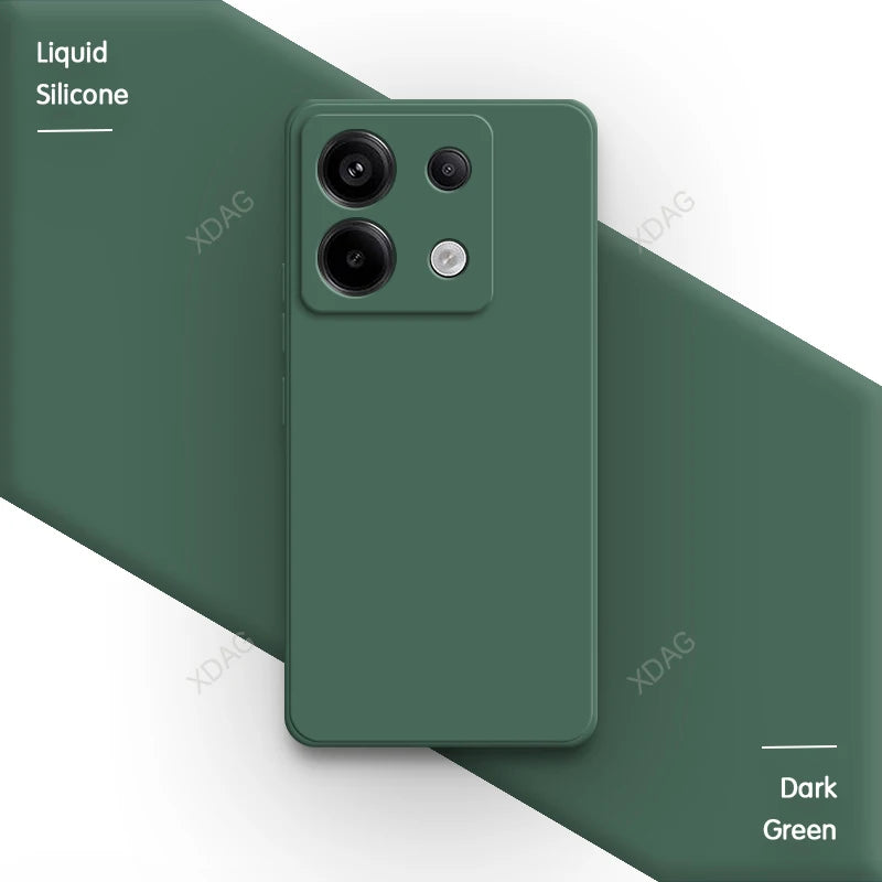Original Square Liquid Silicone Phone Case for Xiaomi Poco X6 PocoX6 Pro 5G Lens Protection Soft Couples Cover Thin Fundas Coque