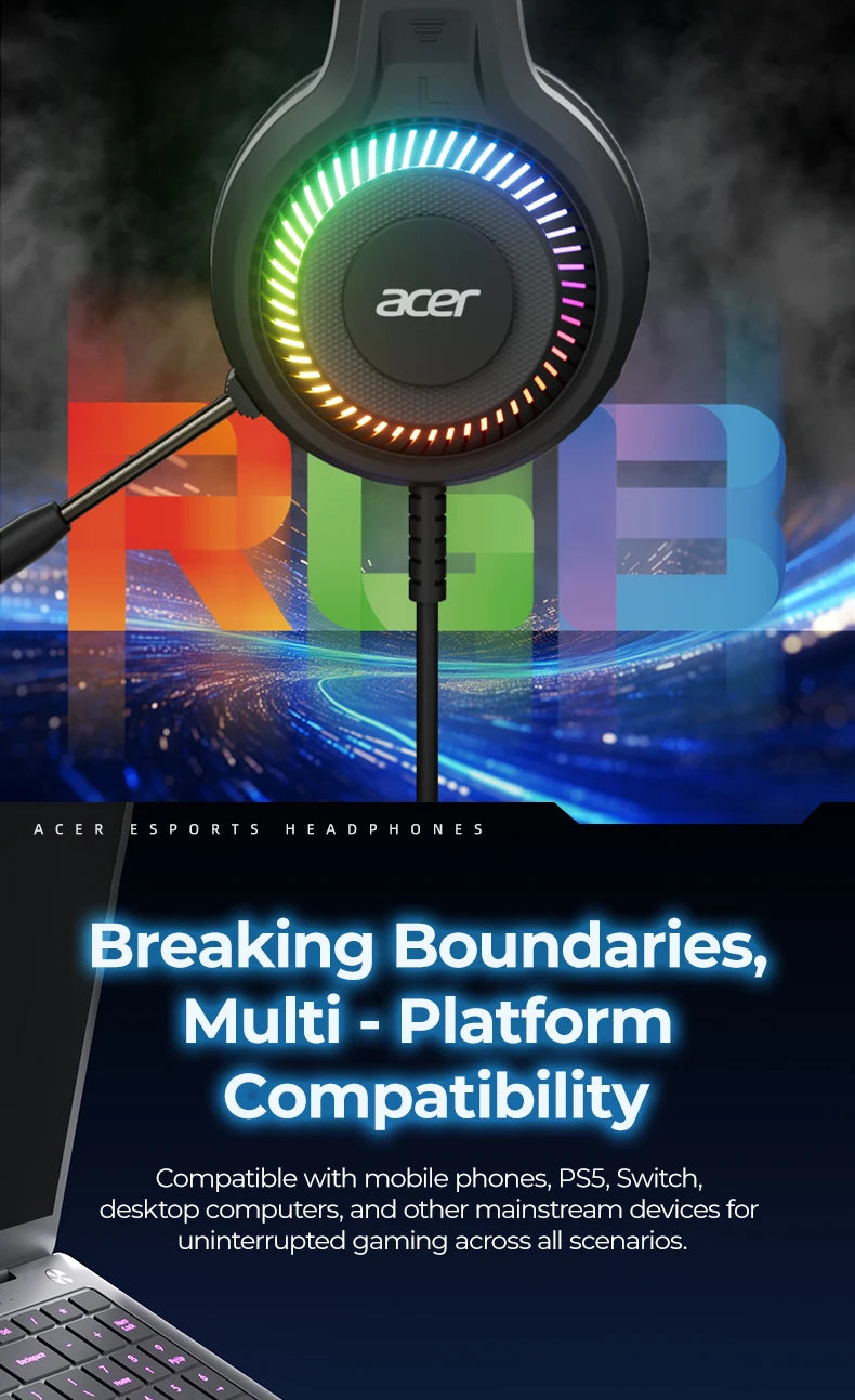 RGB Cool Lighting Wired Earphones Low Latency Headphones with Mic Breathable Comfortable Earbuds Surround Sound Effects for Game
