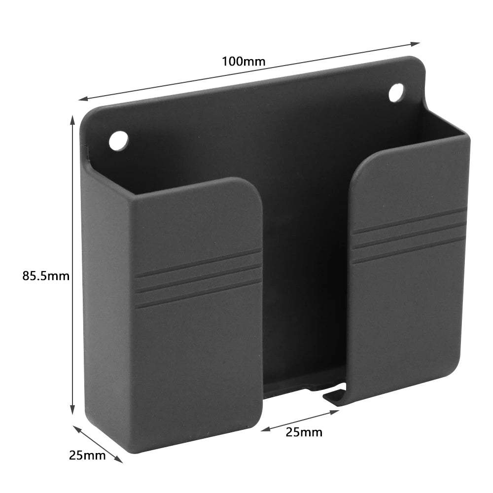 Punch Free Wall Mounted Remote Control Holder Phone Charging Organizer