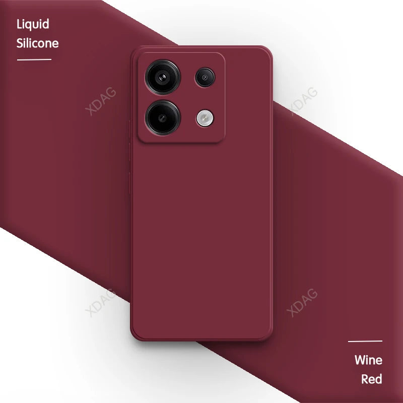 Original Square Liquid Silicone Phone Case for Xiaomi Poco X6 PocoX6 Pro 5G Lens Protection Soft Couples Cover Thin Fundas Coque
