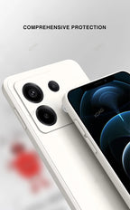 Original Square Liquid Silicone Phone Case for Xiaomi Poco X6 PocoX6 Pro 5G Lens Protection Soft Couples Cover Thin Fundas Coque