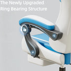 NEBMAAX Ergonomic Gaming Chair with Footrest Massage Function PU Leather Office Chair for Adults Swivel Computer Chair with Headrest And Lumbar Support