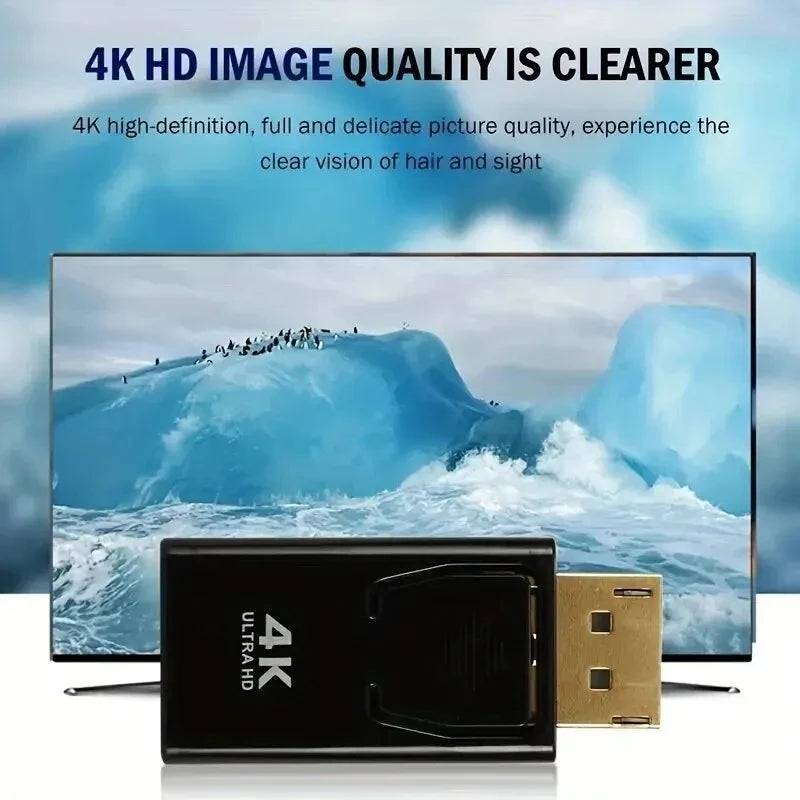 4K DisplayPort to HDMI-Compatible Adapter DP Male to Female HDMI-Compatible Converter 1080P Video for PC HDTV Laptop