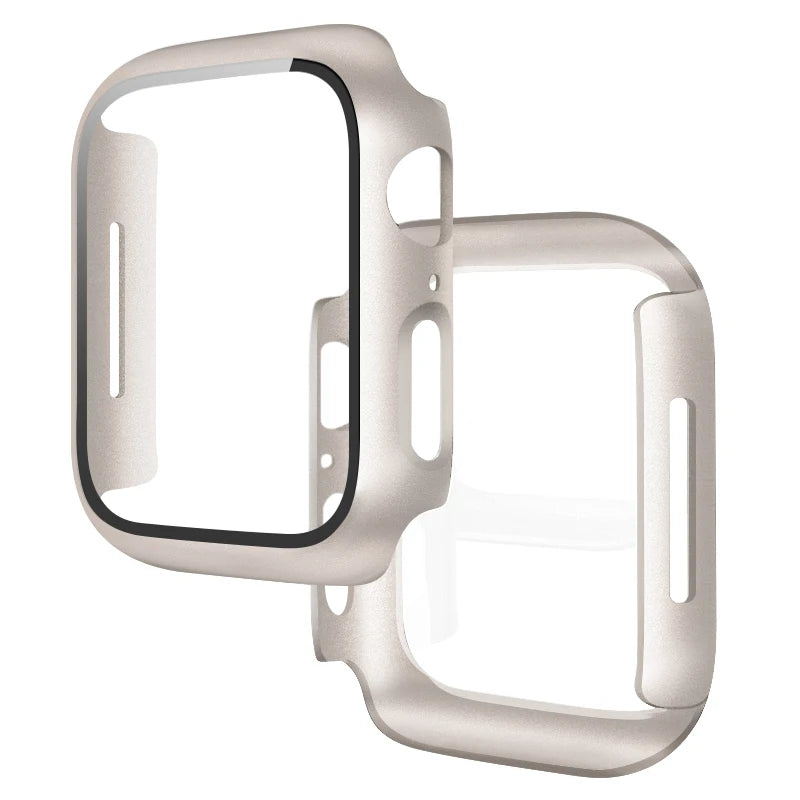 Tempered Glass+Cover For Apple Watch 11 10 9 8 7 46mm 42mm PC Bumper Screen Protector Case iWatch Series 7 6 5 4 SE3 44 40 45mm