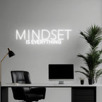 Mindset Is Everything Neon Sign , Motivational LED Wall Light ,Inspirational Quote Wall Decor for Office, Gym Home Decor