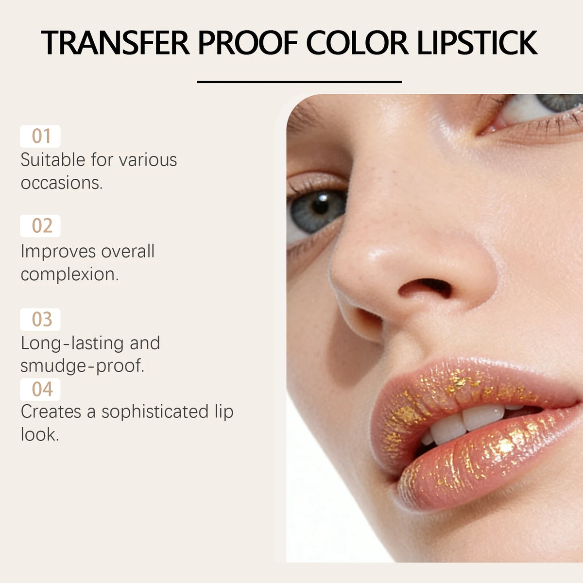 Color Changing PH Reactive Lip Balm With Gold Flecks And Non Sticky Shine