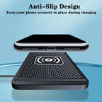 Car Wireless Charger for Iphone 16 15 15 Pro Max 14 13 12 X Samsung S24 S23 Wireless Car Charger Silicone Pad Stand Fast Charger