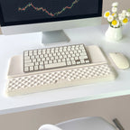 Keyboard Wrist Rest, Ergonomic Memory Foam Wrist Support for Typing & Gaming, Tilted Keyboard Pad, Aesthetic Desk Accessories Fo