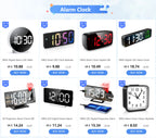 ORIA Alarm Clock Digital LED Clock Voice Control Snooze Time Temperature Display Night Mode Reloj Despertador Desktop Clocks