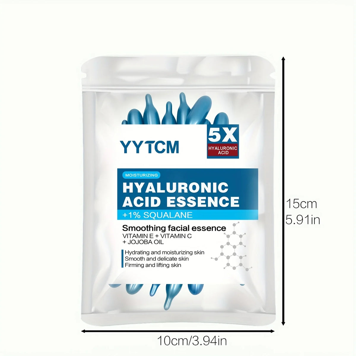 Hyaluronic Acid Deep Moisturizing Capsule Essence, Deep Moisturizing and Brightening Skin Essence (0.4g X 30 Capsules)/Bag - 1 B