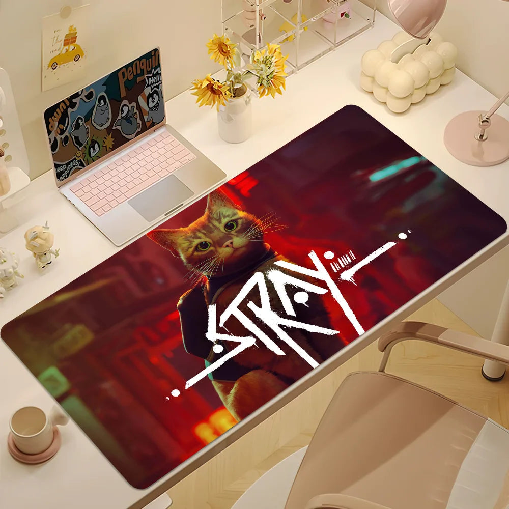 Game S-Stray Cat S Mouse Pad Large Desk Mat Keyboard Ergonomic Office Rubber Game PC Non-slip Anti-fray Home Custom Best Price