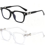 Classic 3Pcs Square Anti Blue Light Glasses For Men And Women Black & Transparent Frame Unisex Computer Wearing Women Glasses
