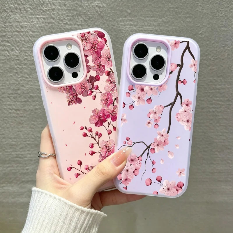 Peach Blossom Candy Color Phone Case For VIVO V40 V50 V60 Lite V70FE Y31D Y05 Y04 Y29 Y19S Y17S Y27 Y38 Y22S Casing TPU