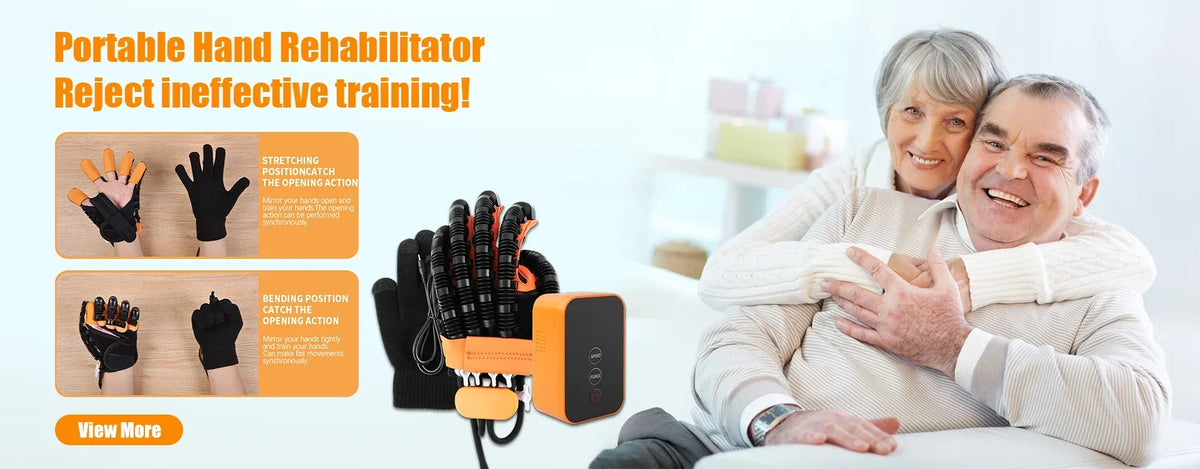 Left & Right Rehabilitation Robot Gloves Hand Massage Device for Stroke Hemiplegia Hand Function Recovery Finger Workout Trainer