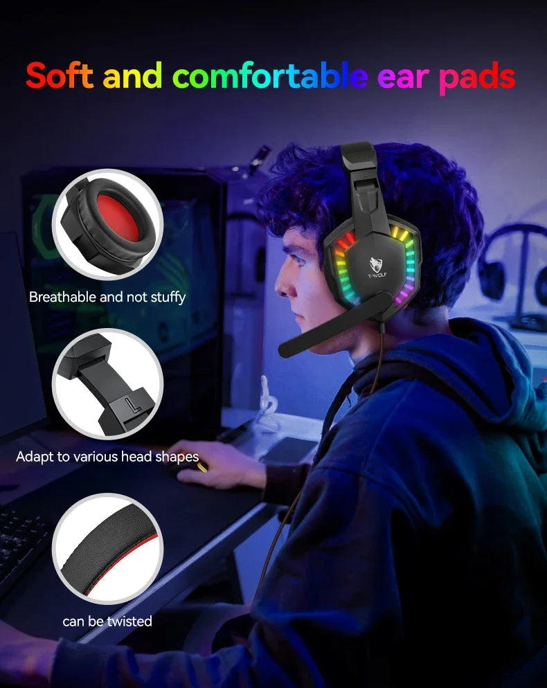 2026 NEW 5-in-1 Set Gaming Combo Keyboard 4-color Breathing Light Mouse 3.5mm Gaming Headset Gaming Speaker Anti-slip Mouse Pad