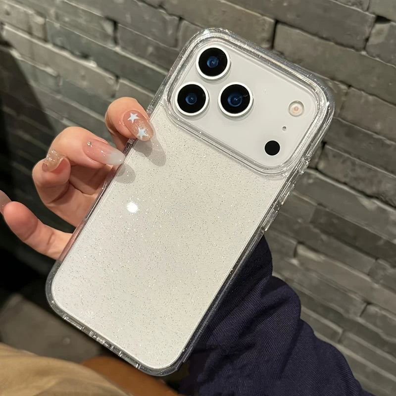 Luxury Fashion Bling Glitter Transparent Phone Case For iPhone 18 17 Pro Max 16 15 14 13 12 11 XS X XR 7 8 Plus 16E 17 Air Cover