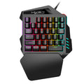 Ergonomic 35-Key Gaming Keyboard with RGB Lighting USB Powered One-Handed Design Thin Film Keys for Enhanced Gaming Experience