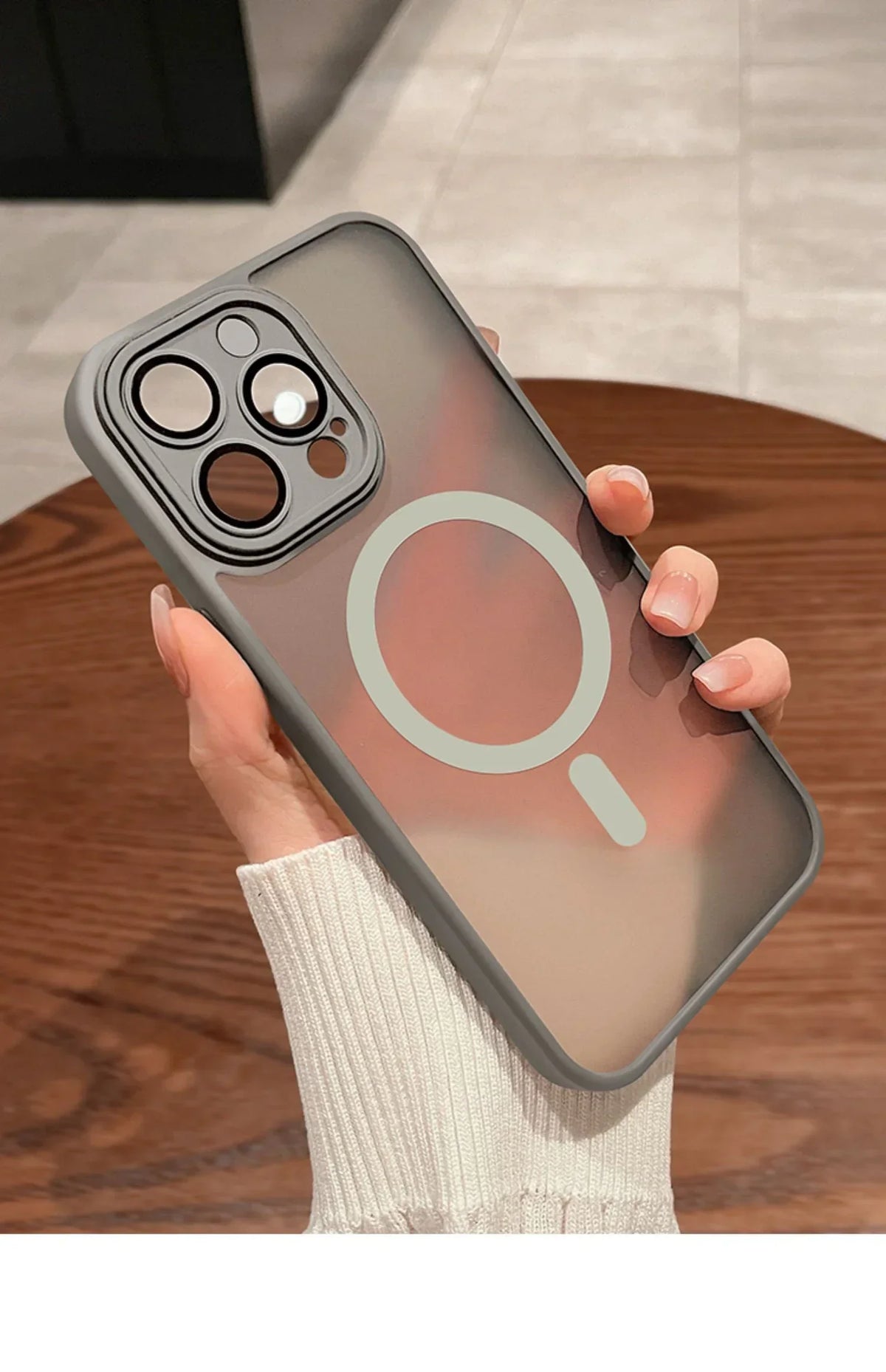 Magnetic Luxury Lens Protector Matte Translucent Case For iPhone 17 18 16 15 14 13 12 Pro Max For Magsafe Wireless Charger Cover