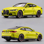 Scale 1:32 M4 X3M Toy Car Model Pull Back Music Light Doors Opened Miniature Vehicle Metal Diecast Models Kids Educational Gifts