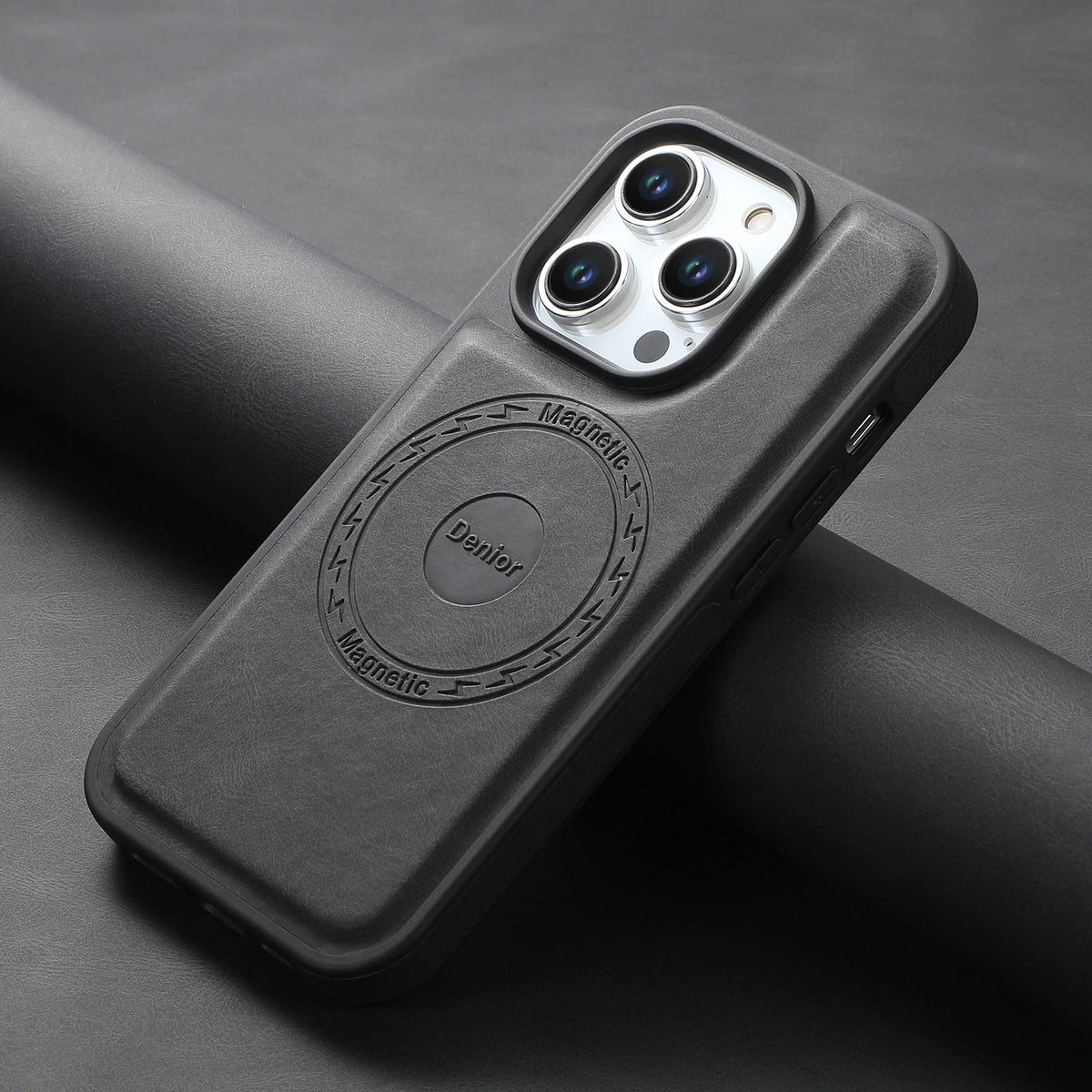 Frosted Faux Leather Magnetic Wireless Charging Case for iPhone 17 Pro Max
