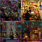 Halloween 3D Stereoscopic Bat LED Night Light PET Wall Decal Home Festival Party Indoor Wall Decoration Lamp