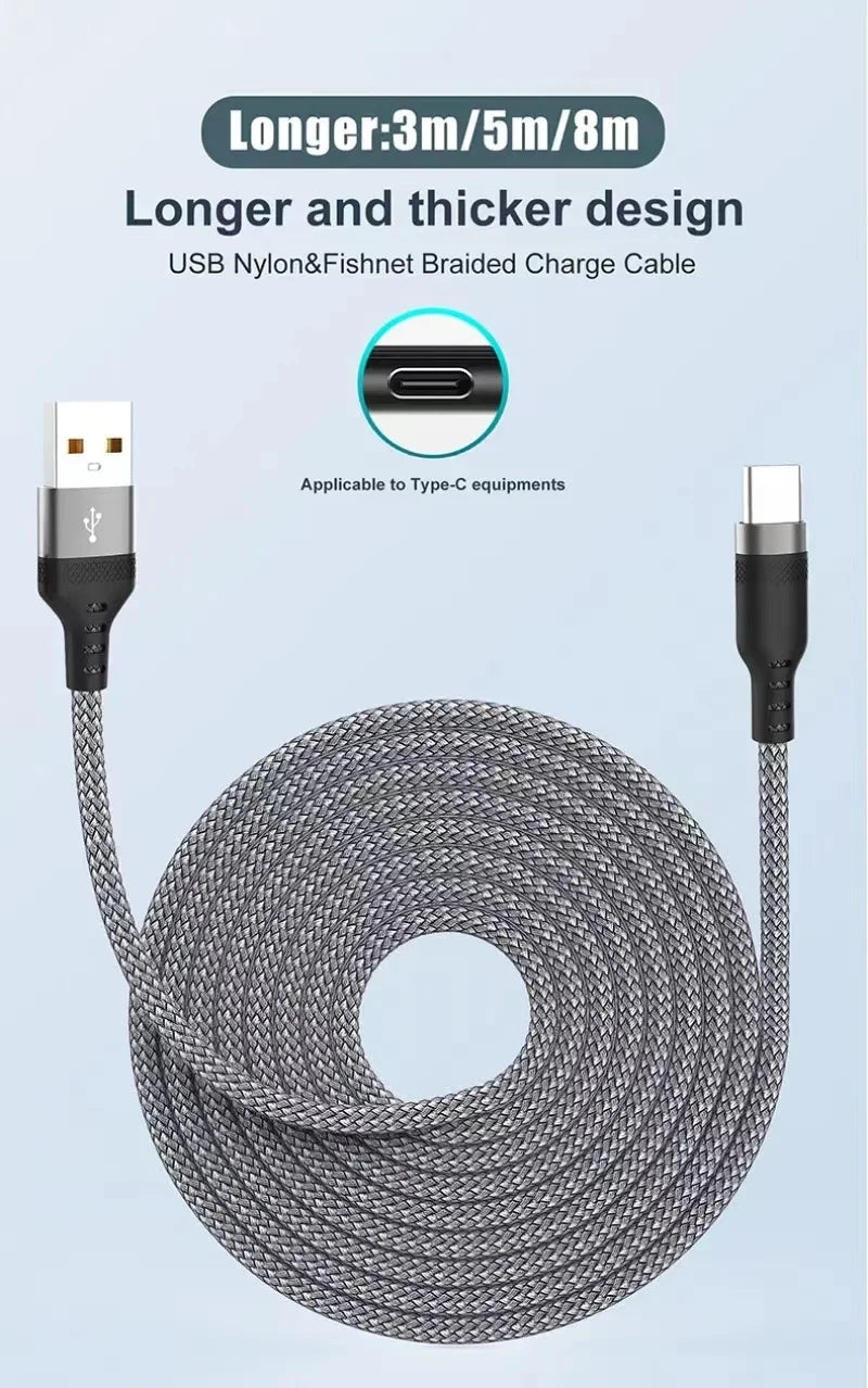USB C 6A Super Fast Charging Cable for Huawei Samsung Xiaomi OPPO OnePlus