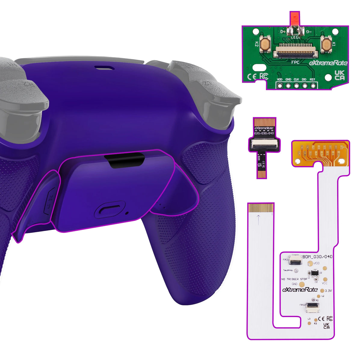 eXtremeRate Back Paddles Programable RISE V3 Remap Kit for ps5 Controller BDM-030/040/050, Upgrade Board Back Shell Back Button