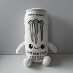 Zero Sugar White Monster Energy Drink Plush Toy Simulation Can Stuffed Doll Cute Soft Figure Decor Gift for Friend Home Ornament
