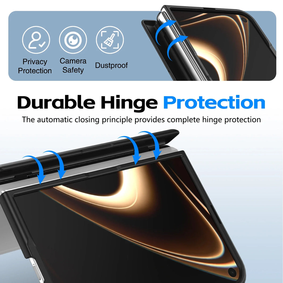 For Apple iPhone Duo Case With Stylus Pen Holder Stylus Screen Protector Camera Stand Wristband Hinge Protection Phone Cover