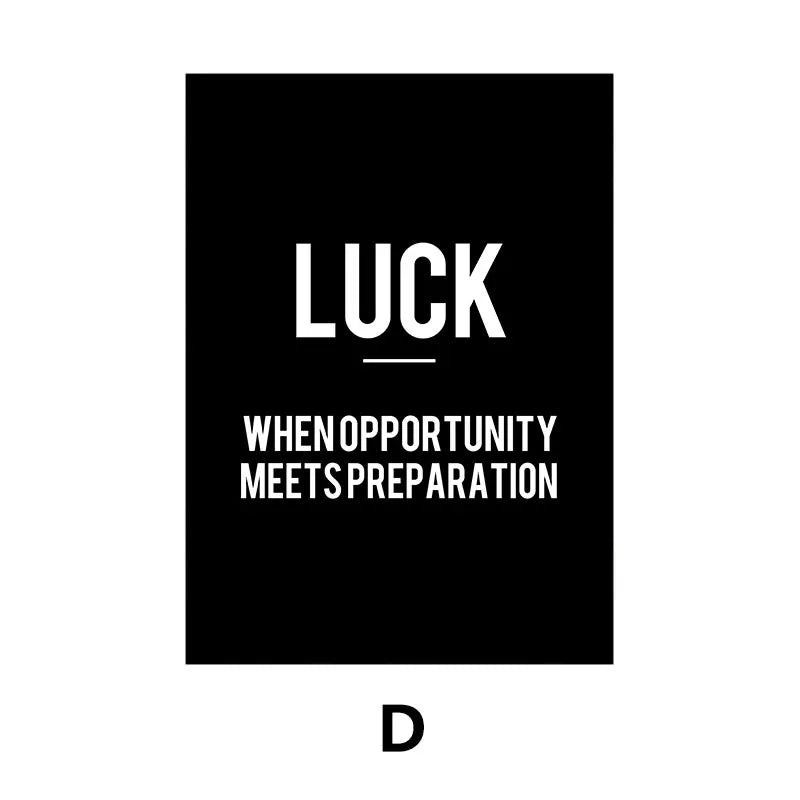 Simple Black White Inspirational Quotes Canvas Art Poster Prints Modern Motivational Wall Decorative Picture for Home Office