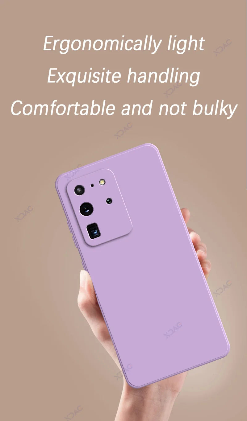 Original Mobile Phone Cover for Samsung Galaxy S20 FE Plus Ultra SamsungS20Ultra S20Plus 5G Soft Square Liquid Silicone Case Bag
