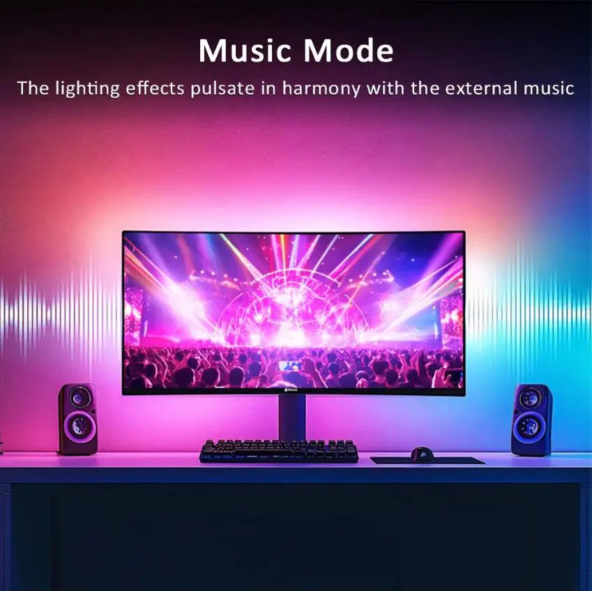 USB LED Strip Lights for PC Monitor | Music Sync, App Control, Gaming Atmosphere