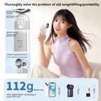 Handheld Mini Fan 5 Speed Adjust Type C Rechargeable Portable Fan Digital Display Desktop Fan Outdoor Use