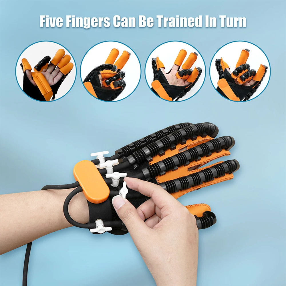 Left & Right Rehabilitation Robot Gloves Hand Massage Device for Stroke Hemiplegia Hand Function Recovery Finger Workout Trainer