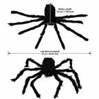 Large Black Spider for Halloween, Giant Spider Decoration, Professional Accessories, for Outdoor Yard, Scary Decoration