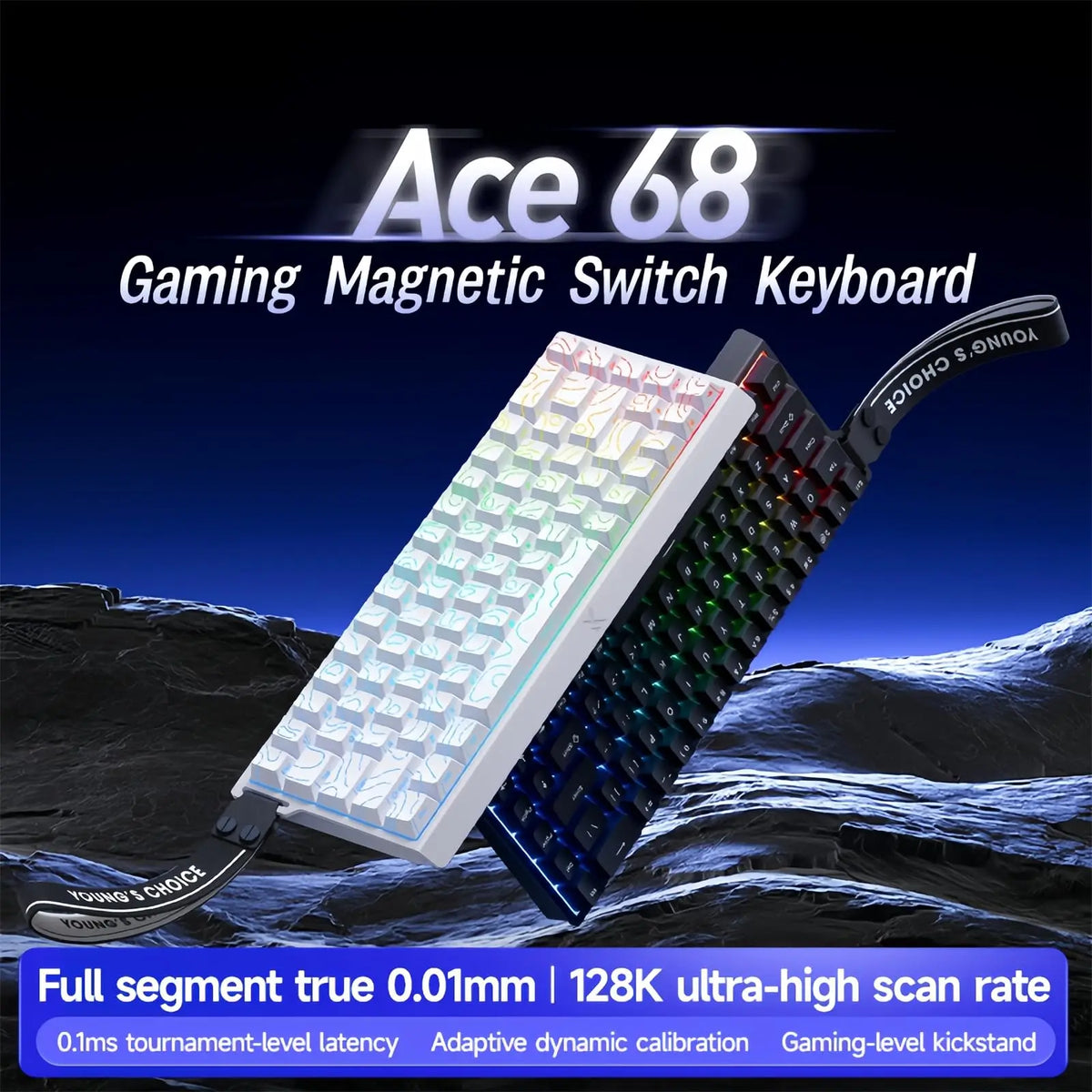 MCHOSE ACE 68 Magnetic Switch Gaming Keyboard Hall Effect Rapid Trigger Programmable RGB 8K Hz DKS/MT/TGL/RS/SOCD Keyboard ﻿