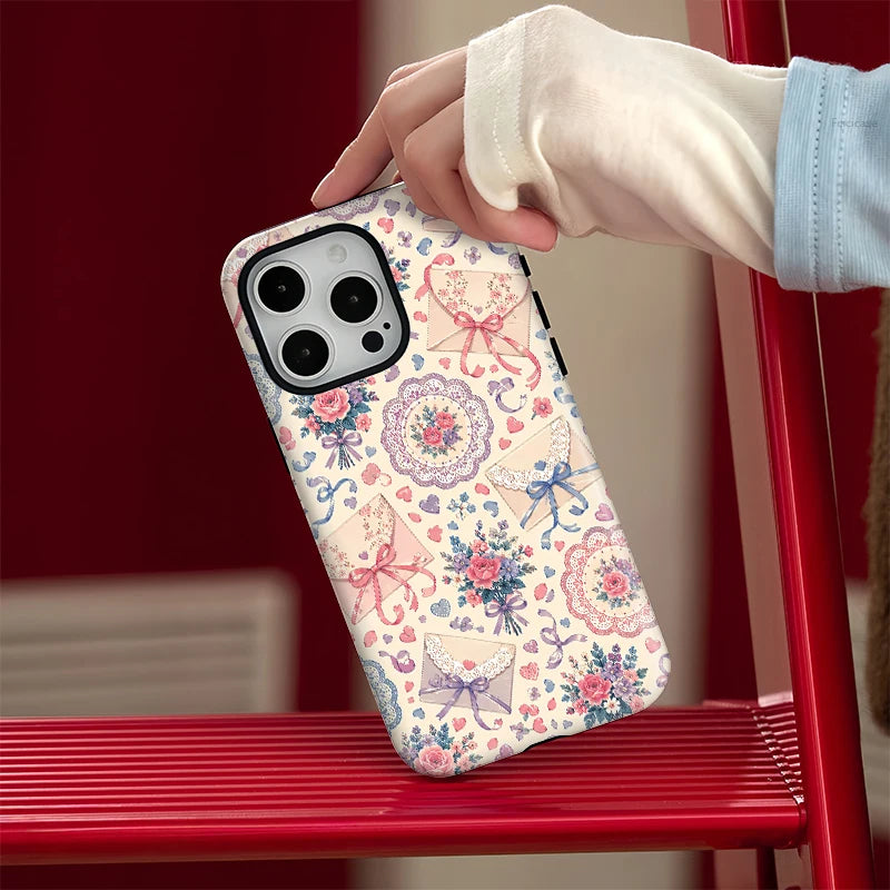 Fcicicase Lovely Flower Case For Iphone 18 17 16 Pro Max 15 14 13 12 Plus 11 For Magsafe Wireless Charge PC +TPU Back Cover Capa