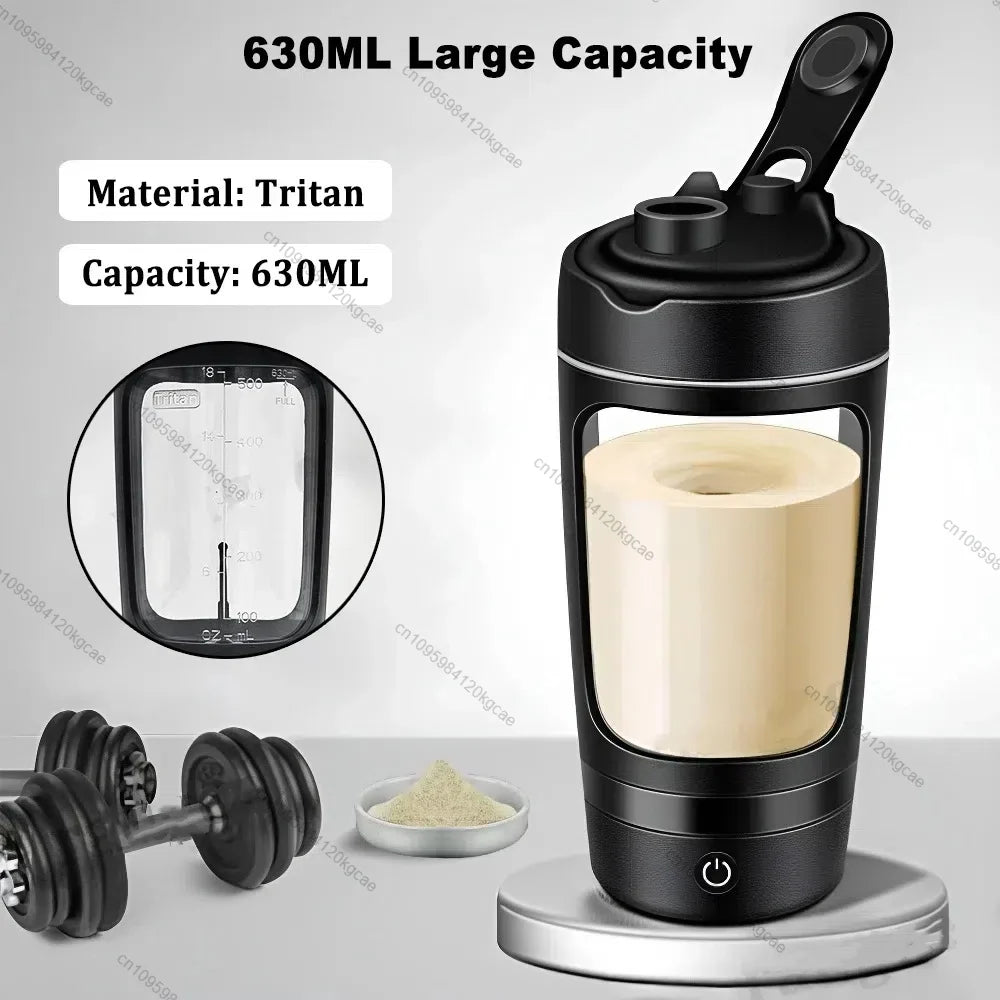 630ml USB Electric Portable Whey Protein Shaker bottle Fully Automatic Stirring Cup Rechargeable Gym Free Cocktail Blend Bottle