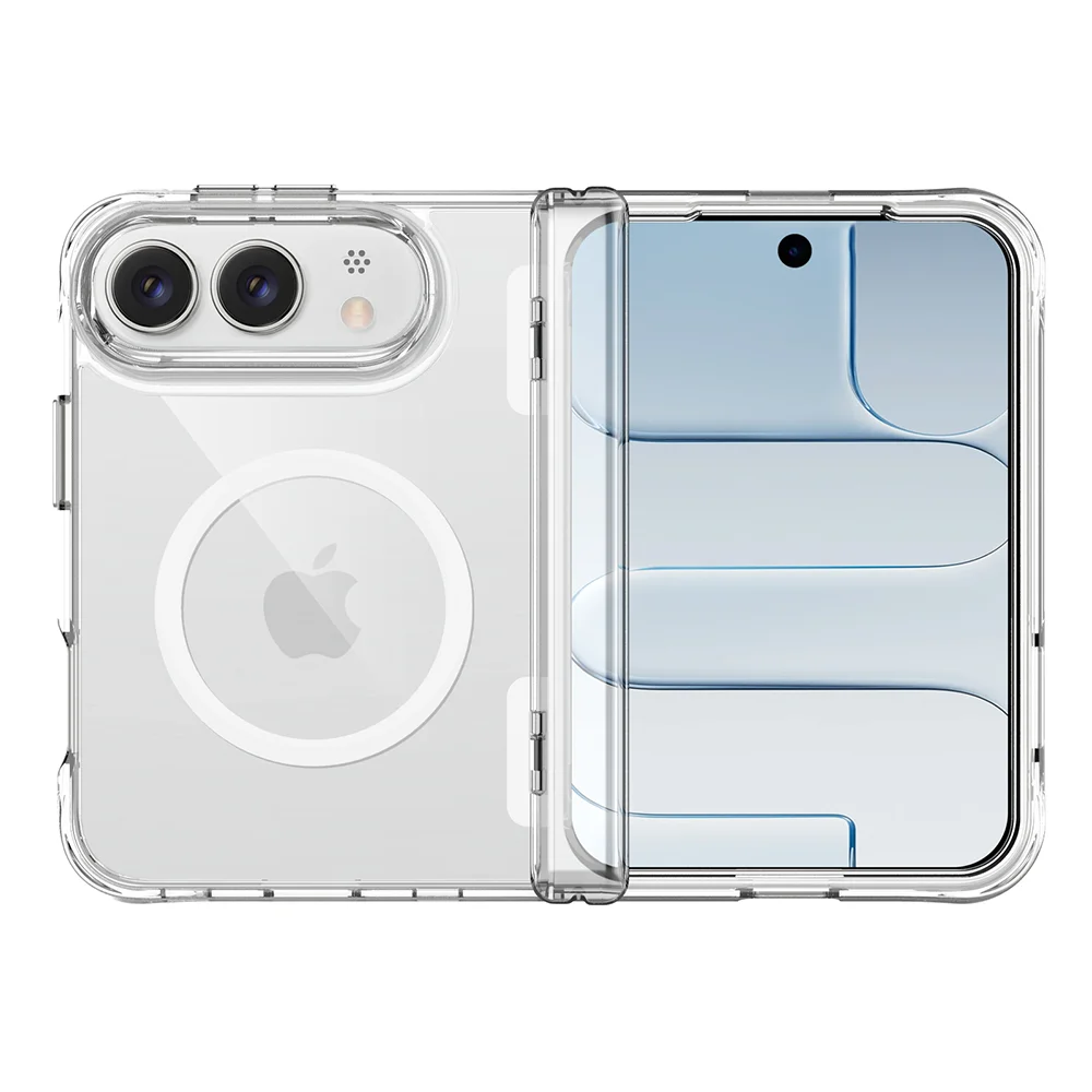 High Clear Magnetic Phone Case For iPhone Duo IPhone Duo 18 Ultra For Magsafe Wireless Charging Folding Bumper Hinge Cover