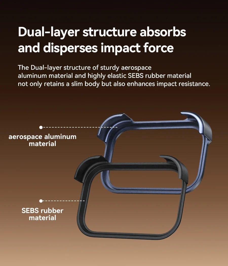 Genuine Aluminum SEBS Rubber Metal Bumper Double-layer ARC Case for IPhone 18 17 Pro Max Air Unique Design High-strength Cover